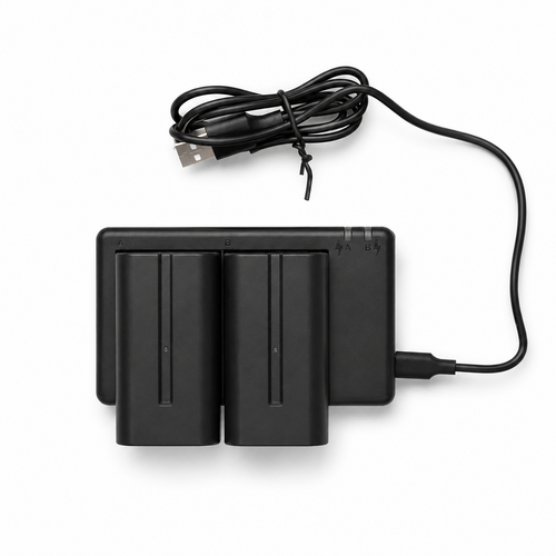 Microduck dual battery charger and charging cable