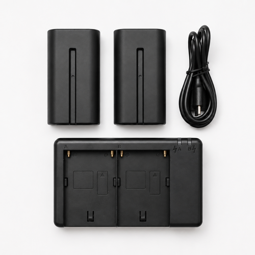 Microduck dual charger with two spare batteries